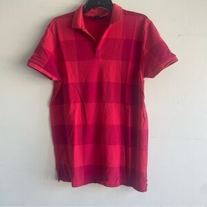 Marc by Marc Jacobs plaid poppy pink multicolor polo shirt 33005